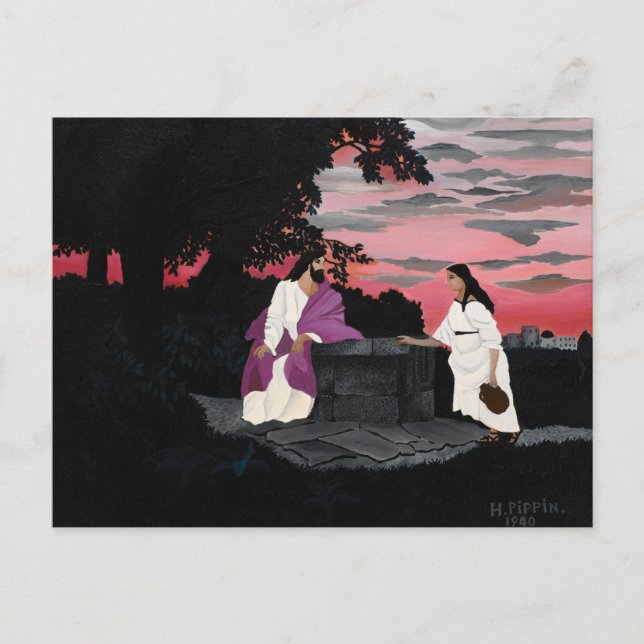 The Woman at the Well, Famous Painting Holiday Postcard (Front)