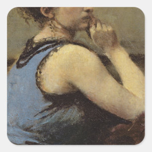 The Woman in Blue, 1874 Square Sticker