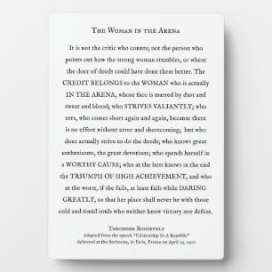 The Woman in the Arena inspirational gift women Plaque