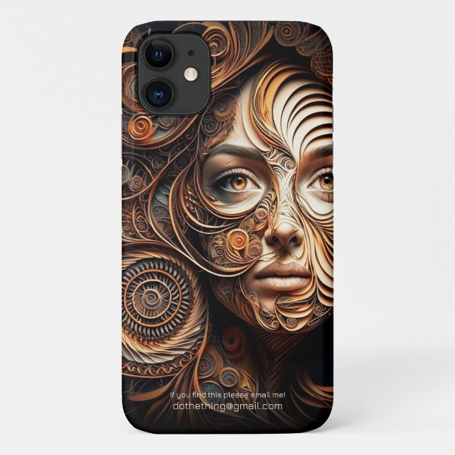 The Woman in the Spirals #1 Digital Abstract Case-Mate iPhone Case (Back)