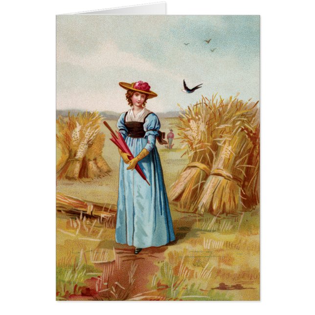 The Woman in the Wheat Field Folded Card (Front)
