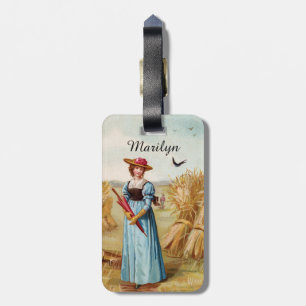 The Woman in the Wheat Field Luggage Tag