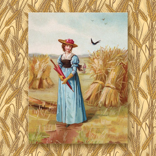 The Woman in the Wheatfield Postcard (Creator Uploaded)