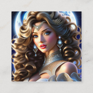 The woman's dress is beautiful and impressive. It  Square Business Card