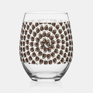 The Wombat Whirl: A Spiral of Wonder, Stemless Wine Glass