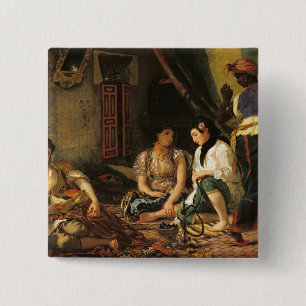 The Women of Algiers in their Apartment, 1834 15 Cm Square Badge