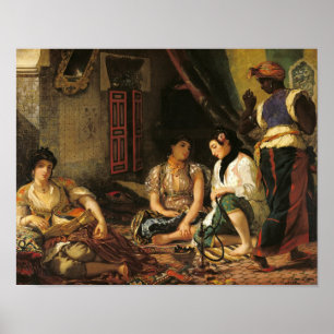 The Women of Algiers in their Apartment, 1834 Poster