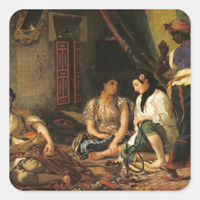 The Women of Algiers in their Apartment, 1834 Square Sticker (Front)