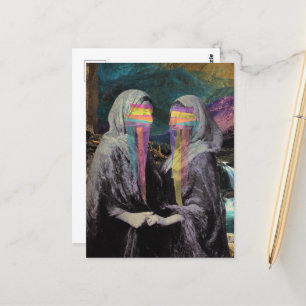 The Women With Blurred Faces in the Mountains Postcard
