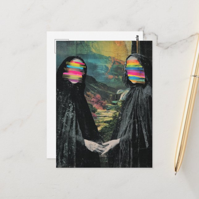 The Women With Blurred Faces Postcard (Front/Back In Situ)