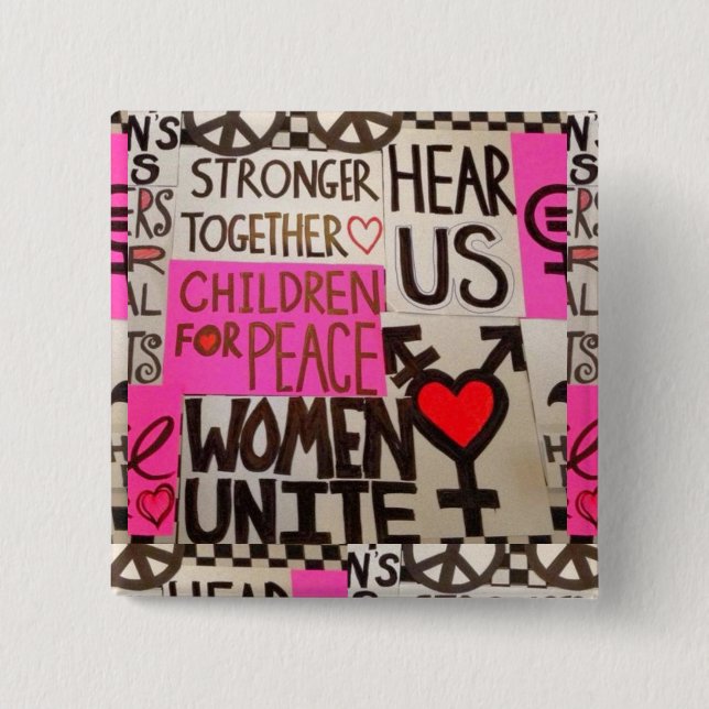 The Women's March Continues, Pin (2" square) (Front)