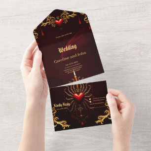The wonderful beautiful art of gothic elegance. all in one invitation