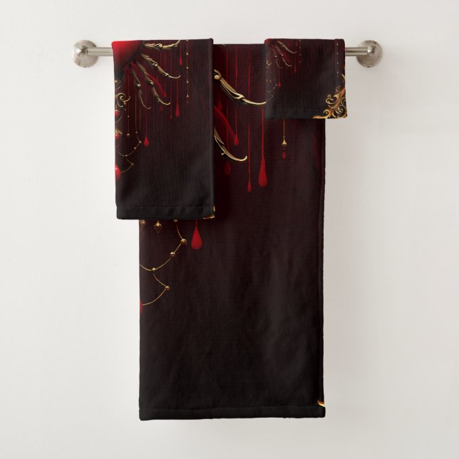 The wonderful beautiful art of gothic elegance.  bath towel set (Insitu)