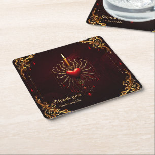 The wonderful beautiful art of gothic elegance.  square paper coaster