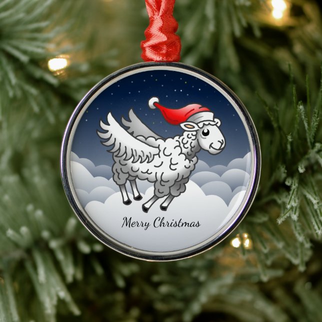 The Wonderful Christmas Lamb Metal Ornament (Tree)