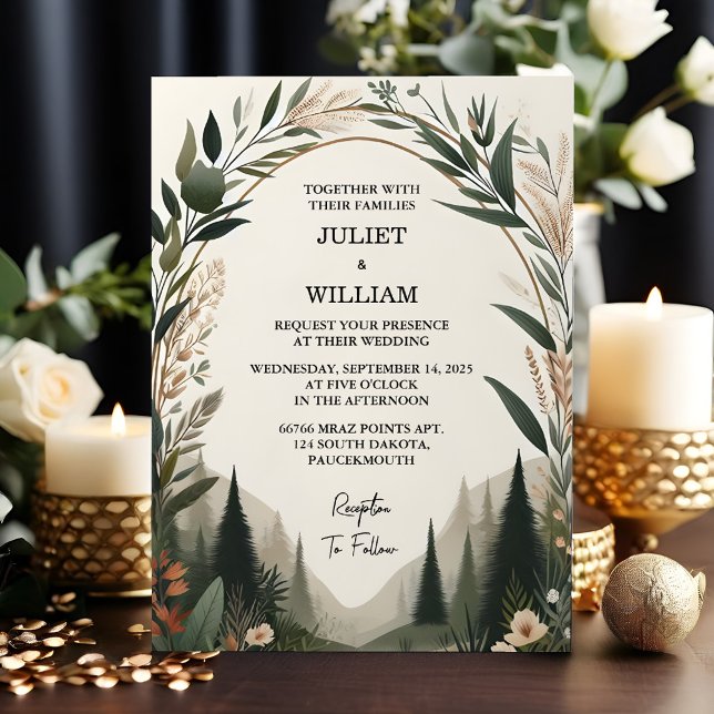 The Wood Tree Forest Rustic Barn Farm Arch Wedding Invitation (Creator Uploaded)