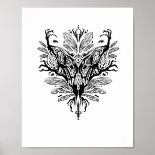The Woodland Creature - Black Sticker Poster