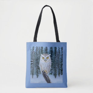 The Woodland North Woods Little Grey Owl Tote Bag