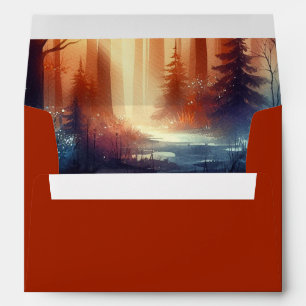 The Woodland Spell of Falling Leaves Wedding Envelope