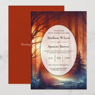 The Woodland Spell of Falling Leaves Wedding Invitation