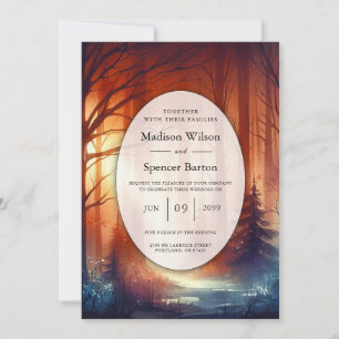 The Woodland Spell of Falling Leaves Wedding Invitation