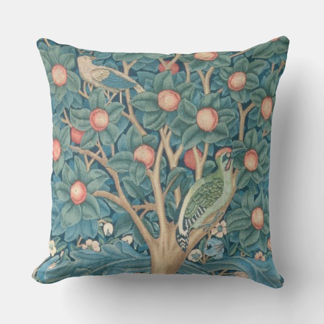 The Woodpecker Tapestry, detail of the woodpeckers Cushion (Front)