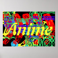 the word Anime with a splash of Colour