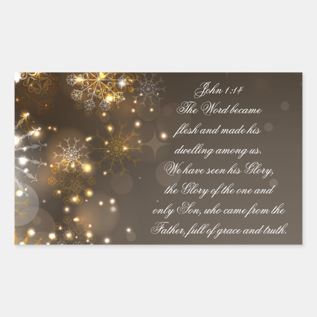 The Word Became Flesh Bible Verse, John 1:14 Rectangular Sticker (Front)