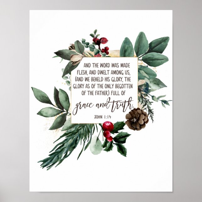The Word Became Flesh, John 1:14, Christmas Poster (Front)