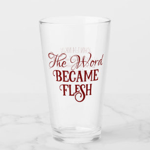 The Word Bible Verse Gospel of John Christian Red Glass