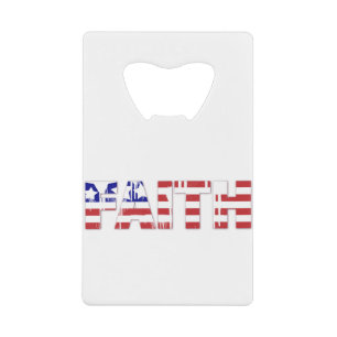 The word " Faith" with American flag