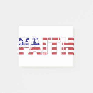 The word " Faith" with American flag Post-it Notes