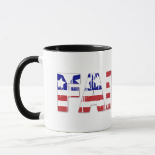 The word Faith with Patriotic American Flag  Mug