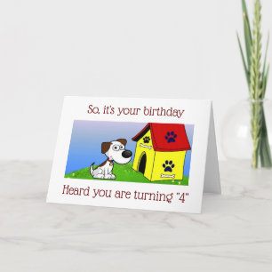 THE WORD IS YOU ARE ***4*** SO HAPPY BIRTHDAY CARD