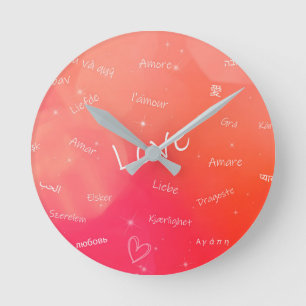 The word LOVE in many different languages    Round Clock