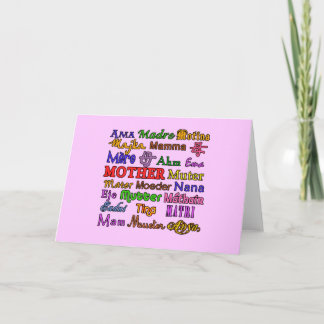 The Word Mother in Many Languages Card