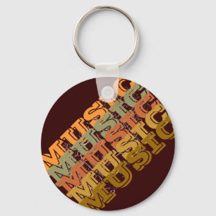 the word MUSIC Key Ring