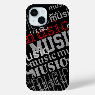 the word-music patterned iPhone 15 case