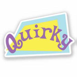 The word Quirky in retro shapes and colours