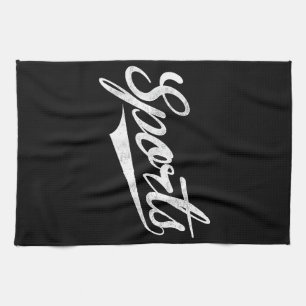 The word Sports A funny ironic design that says S Tea Towel