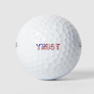 The word " Trust" with American flag Golf Balls