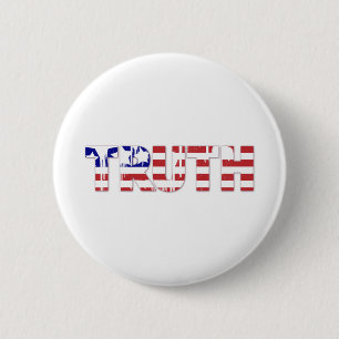 The word " Truth" with American flag 6 Cm Round Badge