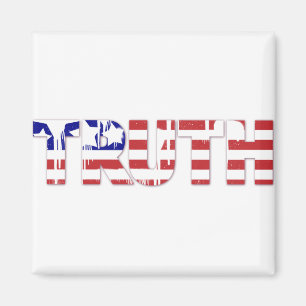 The word " Truth" with American flag Magnet