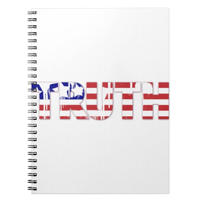 The word " Truth"  with American flag Notebook (Front)