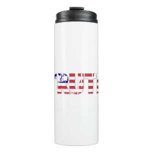 The word " Truth" with American flag Thermal Tumbler
