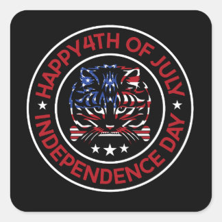 The words 4th of july square sticker