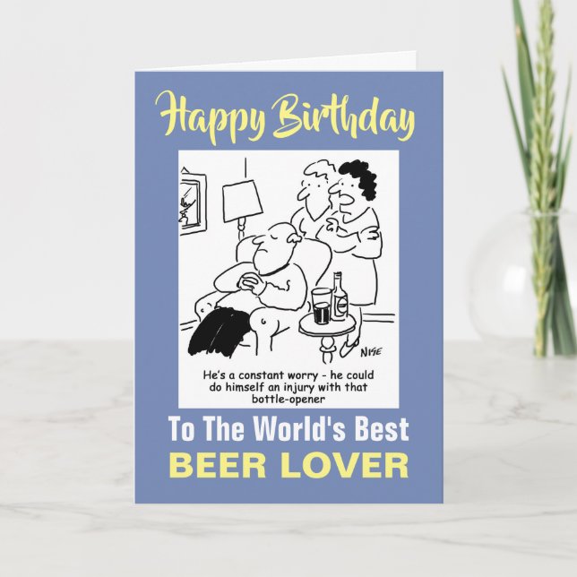 The Word's Best Beer Lover - Happy Birthday Card (Front)