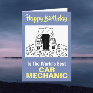 The Word's Best Car Mechanic - Happy Birthday Card