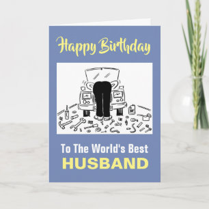 The Word's Best Car Mechanic Husband Card