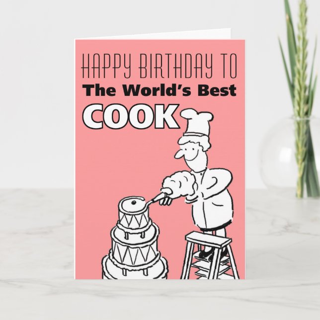 The Word's Best Cook - Happy Birthday Card (Front)